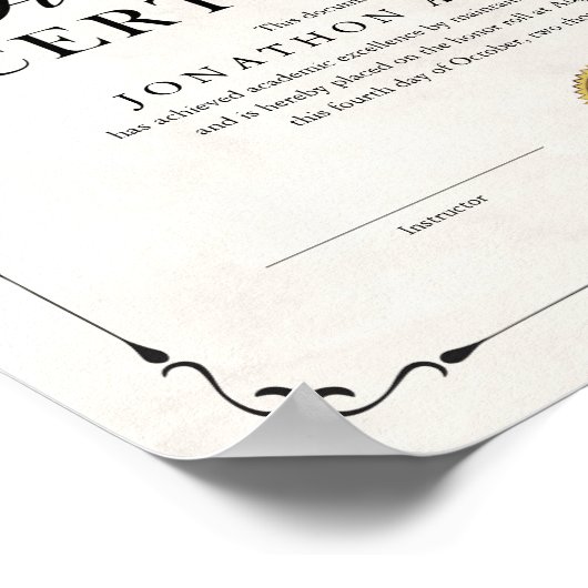 Honor Roll Certificate Poster (Ecke)