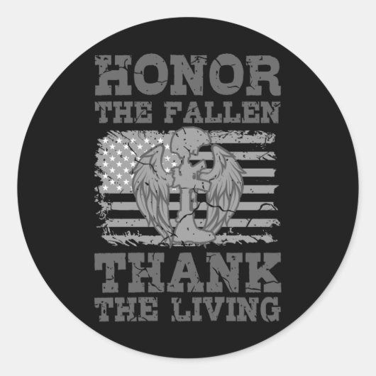 HONOR THE FALLEN American Veteran Gift Veterans Runder Aufkleber (Vorderseite)