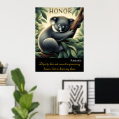 Honor Thrives Amid Serene Koala Erholung Poster (Heimbüro)