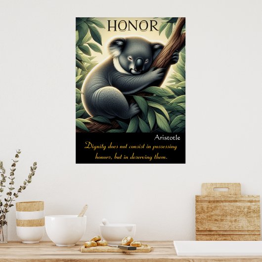 Honor Thrives Amid Serene Koala Erholung Poster (Küche)