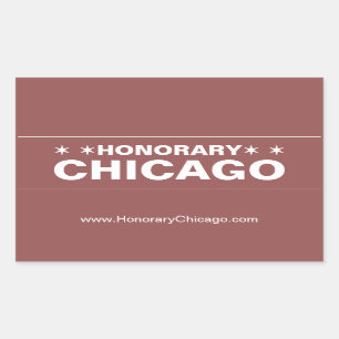 Honorar Chicago, Braunen-Straßenschild Rechteckiger Aufkleber