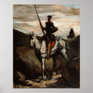 Honore Daumier - Don Quixote in den Bergen Poster