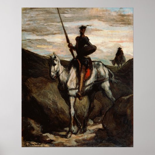 Honore Daumier - Don Quixote in den Bergen Poster (Vorne)