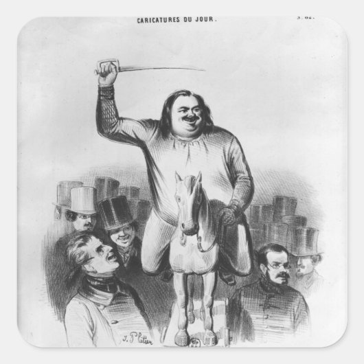 Honore de Balzac Quadratischer Aufkleber (Vorderseite)