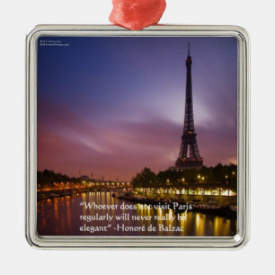 Honoré de Balzac Über Paris Frankreich Silbernes Ornament