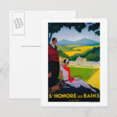 Honore Les Bains Vintag PosterEurope Postkarte (Vorne/Hinten)