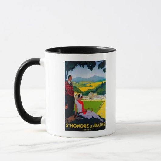 Honore Les Bains Vintag PosterEurope Tasse (Links)