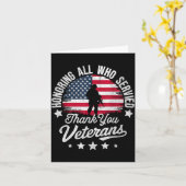 Honoring All Who Served Thank You Veterans Day Mil Karte (Gelbe Blume)