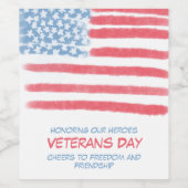 Honoring Heroes | Veterans Day Celebration Weinetikett (Einzelnes Label)