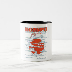 Honshu Japan Reiseplakat Zweifarbige Tasse