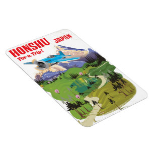 Honshu Japan Vintage Vintage Style Reiseposter Magnet