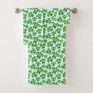 Honu Green Sea Turtles Hibiskus Blume Badhandtuch Set