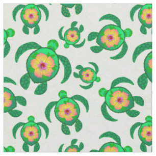Honu Green Sea Turtles Hibiskus Blume Stoff