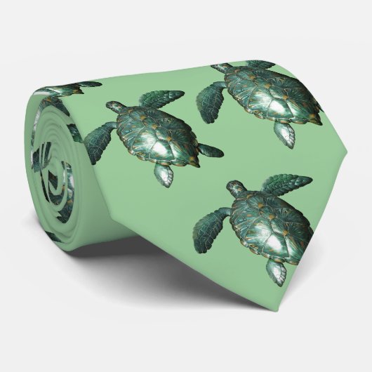 Honu - Grüne Meeresschildkröte Krawatte (Gerollt)