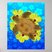 Honu Hawaiian Nautical Map Poster (Vorne)