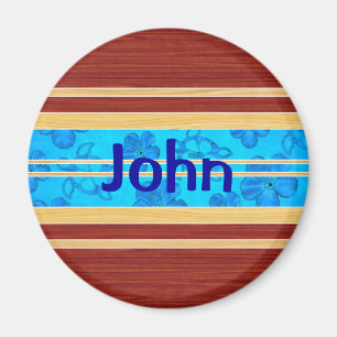 Honu Hawiian Fake Wood Surfboard Magnet