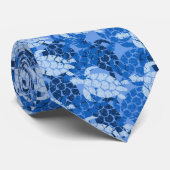 Honu Meeresschildkröte-Hawaiianer-Aloha - Blau Krawatte (Gerollt)