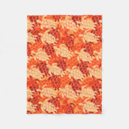 Honu Meeresschildkröte-Hawaiianer-Aloha - Papaya Fleecedecke