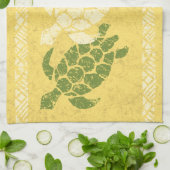Honu Meeresschildkrötehawaiischer Tapa-Batik - Handtuch (Gefaltet)