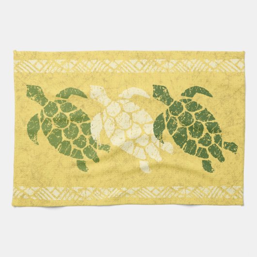 Honu Meeresschildkrötehawaiischer Tapa-Batik - Handtuch (Horizontal)