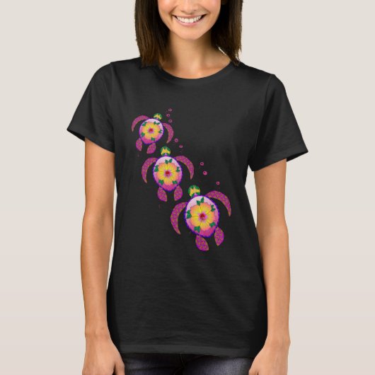 Honu-Meeresschildkröten Tropical Ohana T-Shirt (Vorderseite)