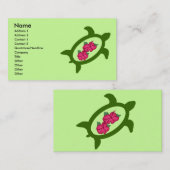 Honu mit Hibiskus-Blumen-Geschäftskarten Visitenkarte (Vorne/Hinten)