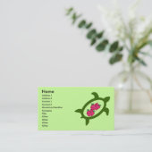 Honu mit Hibiskus-Blumen-Geschäftskarten Visitenkarte (Stehend Vorderseite)