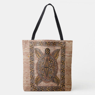 Honu Primitive Hawaiian Tattoo Tapa Beach Bag Tasche