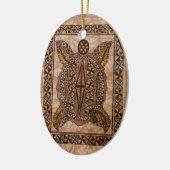 Honu primitive Hawaiianische Tattoo-Tapa Keramikornament (Links)