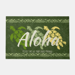 Honu Sea Triple Turtle Hawaiian Tapa Olive Fußmatte