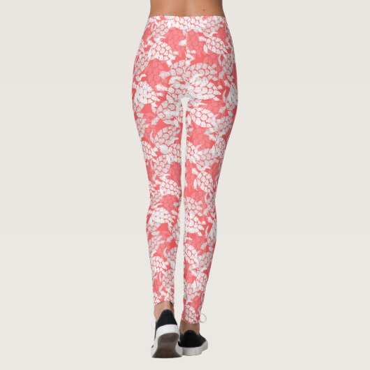 Honu Sea Turtle Hawaiian Aloha Guava Leggings (Rückseite)