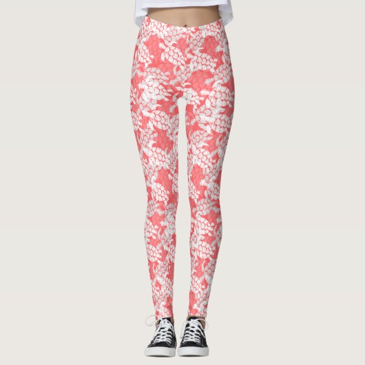 Honu Sea Turtle Hawaiian Aloha Guava Leggings (Vorderseite)