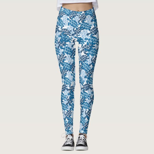 Honu Sea Turtle Hawaiian Aloha Indigo Blue Leggings (Vorderseite)