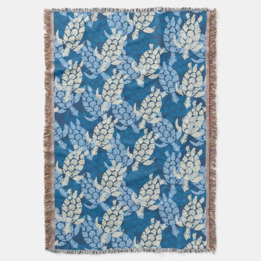 Honu Sea Turtle Hawaiian Aloha - Indigo Decke (Vorderseite Vertikal)