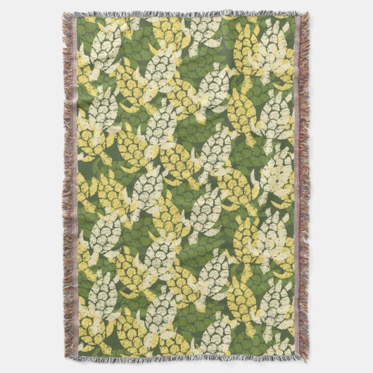 Honu Sea Turtle Hawaiian Aloha - Olive Decke (Vorderseite Vertikal)