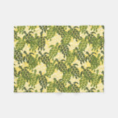 Honu Sea Turtle Hawaiian Aloha - Olive Fleecedecke (Vorderseite (Horizontal))