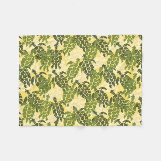 Honu Sea Turtle Hawaiian Aloha - Olive Fleecedecke (Vorderseite (Horizontal))