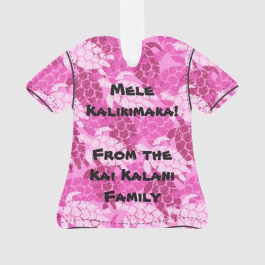 Honu Sea Turtle Hawaiian Aloha Shirt Ornament (Rückseite)