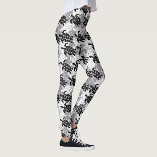 Honu Sea Turtle Hawaiian Aloha Silver Leggings (Rechts)