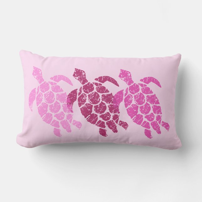 Honu Sea Turtle Hawaiian Reversible Engineered Lendenkissen (Vorderseite)