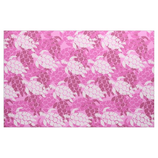 Honu Sea Turtle Hawaiian Tapa - Pink Stoff (Fat Quarter (45,7 x 55,9 cm))
