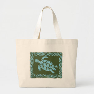 Honu Tapa-hawaiische Strand-Tasche Jumbo Stoffbeutel