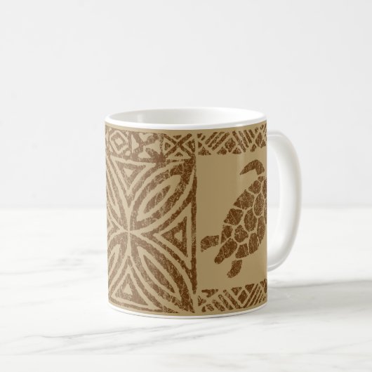 Honu Tapa-hawaiische ursprüngliche Schildkröte Kaffeetasse (VorderseiteRechts)
