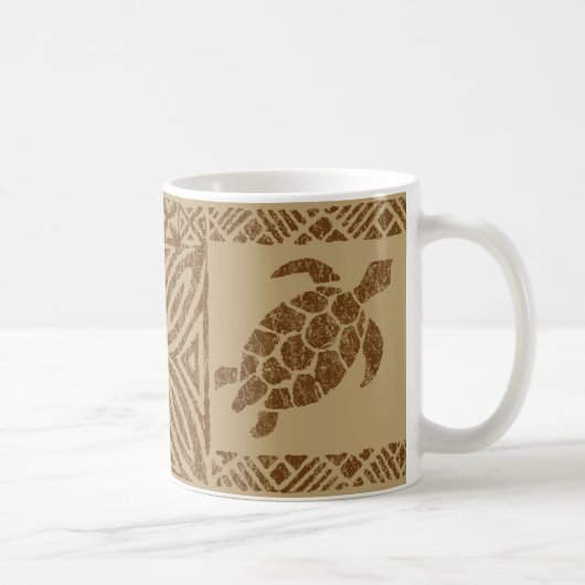 Honu Tapa-hawaiische ursprüngliche Schildkröte Kaffeetasse (Rechts)