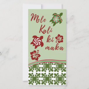 Honu und Hibiskus Mele Kalikimaka Große Karte