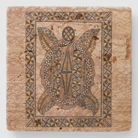 Honu ursprünglicher hawaiischer TätowierungTapa Steinuntersetzer (Vorderseite)