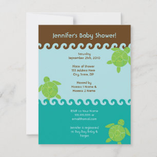 Honu Waves Babydusche - 4,25 x 5,5 Einladung