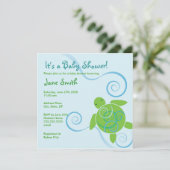 Honu Wirbel Babydusche oder Einladung zum Geburtst (Stehend Vorderseite)