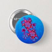 Honusschildkröten und Hibiskus-Blume Button (Vorne & Hinten)