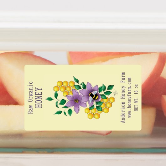 Hony bee Farm Yellow Lavender Etiketten (Befestigt)